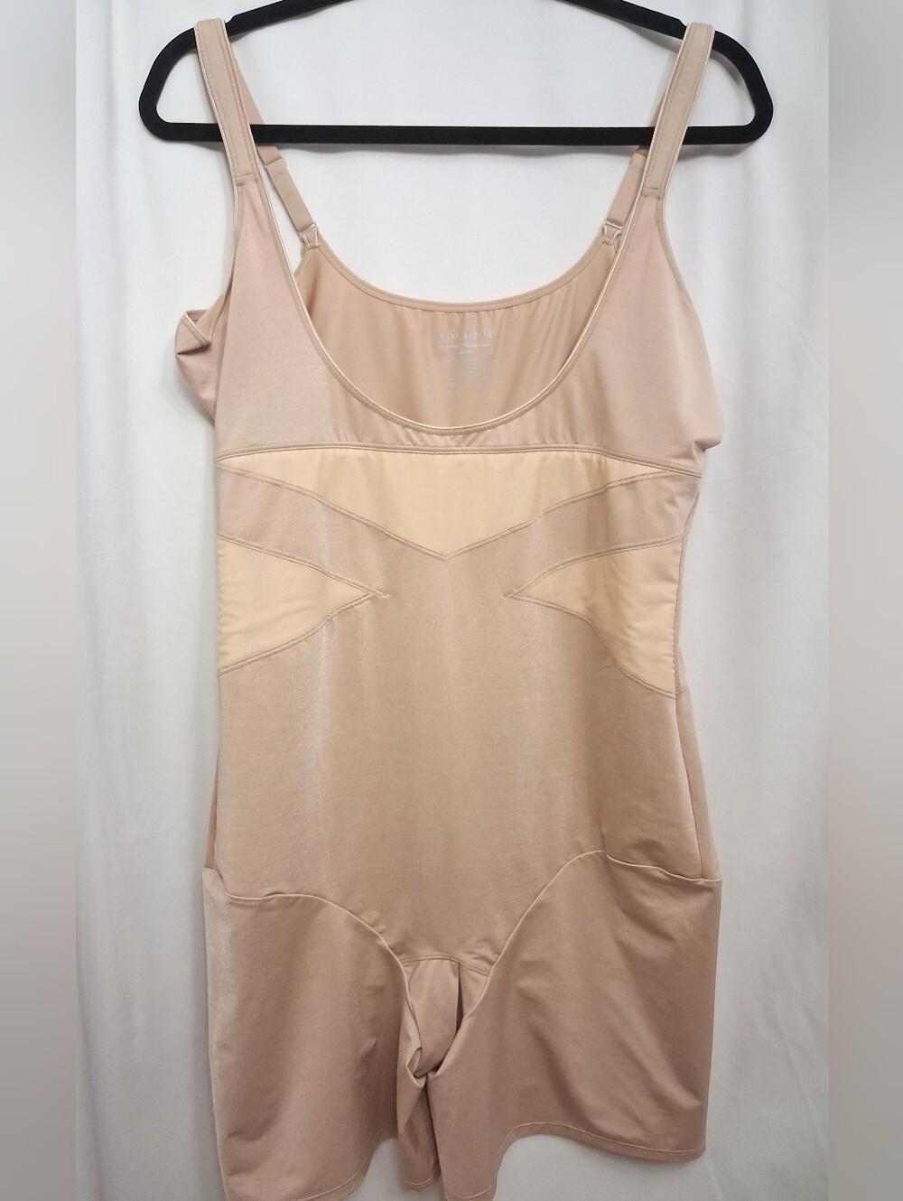 Cacique Open Front Thigh Shaper Size 22-24 Beige Firm-Support Shaping Bodysuit